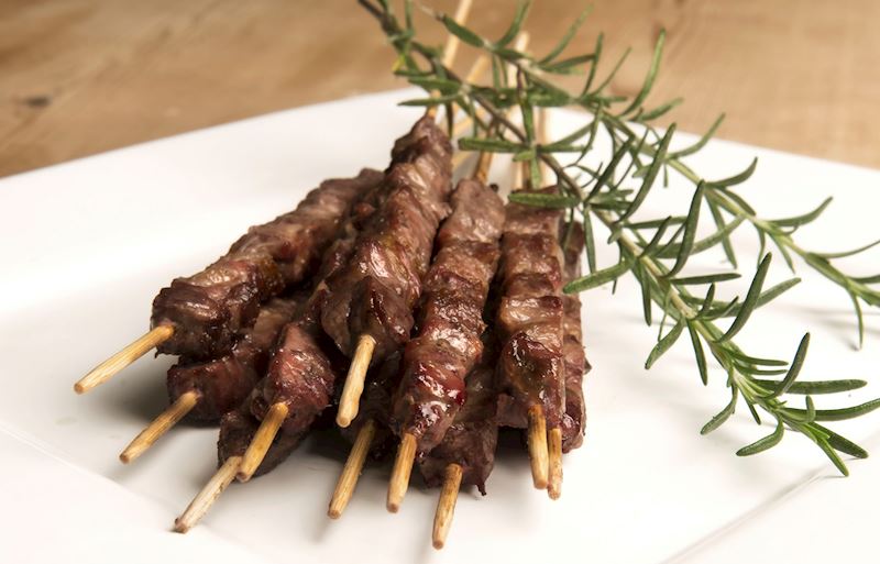 Eataly Los Angeles - One of Terra's signature dishes: arrosticini! Meaning  'speared things' in Italian, these grilled skewers feature high-quality  meats like Angus beef from @CreekstoneFarms, locally farmed Jidori chicken,  and mutton