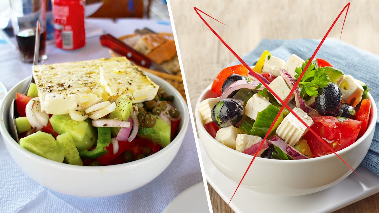 For God’s sake, don’t make Greek salad with cubed feta