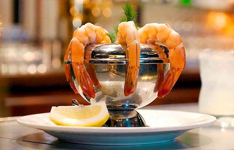 Ocean Prime - Smoking Jumbo Shrimp Cocktail? Sign us up!