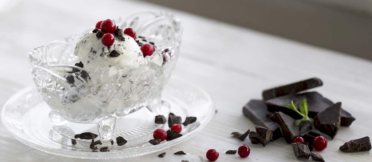 Stracciatella Traditional Ice Cream From Bergamo, Italy