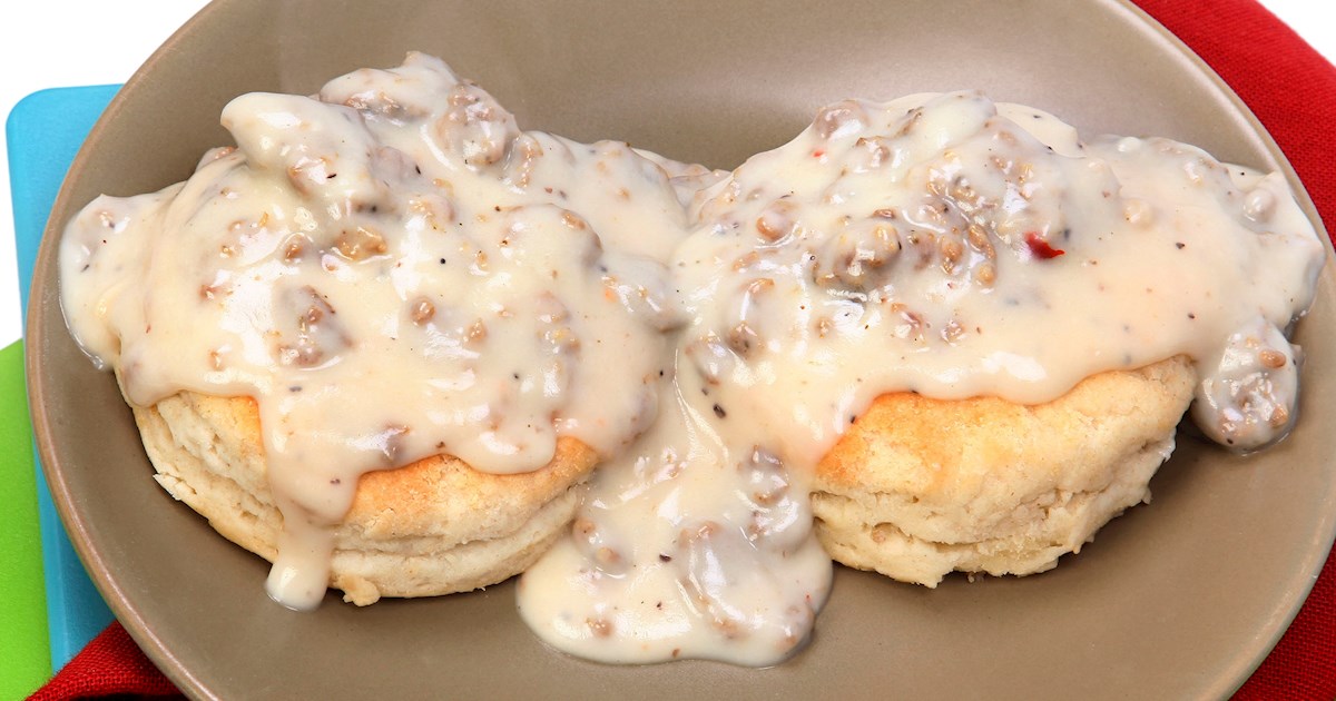 Biscuits ’n’ Gravy Traditional Breakfast From Southern United States