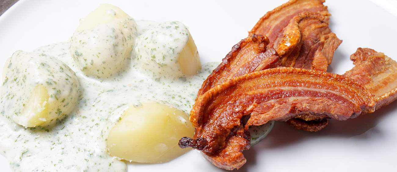 Stegt Flæsk Traditional Pork Dish From Denmark, Northern Europe