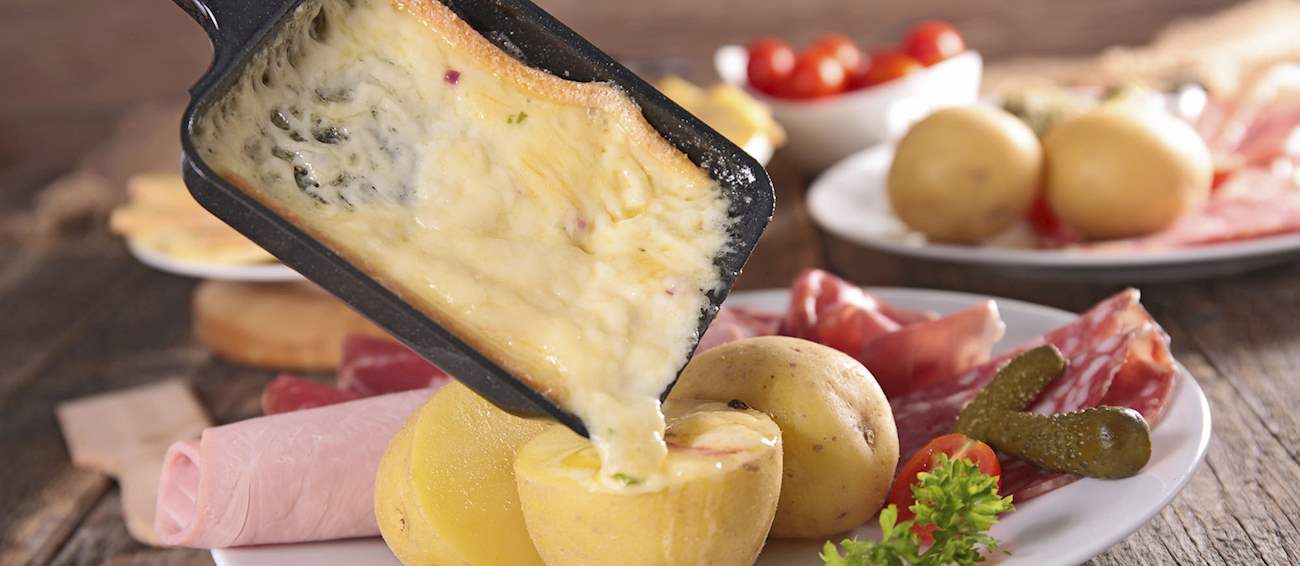 Raclette Traditional Cheese Dish From Canton Of Valais Switzerland 