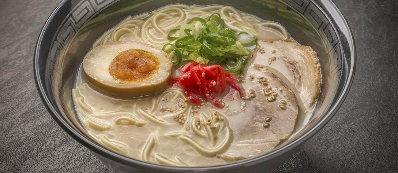 Tonkotsu Ramen Traditional Noodle Dish From Fukuoka Japan