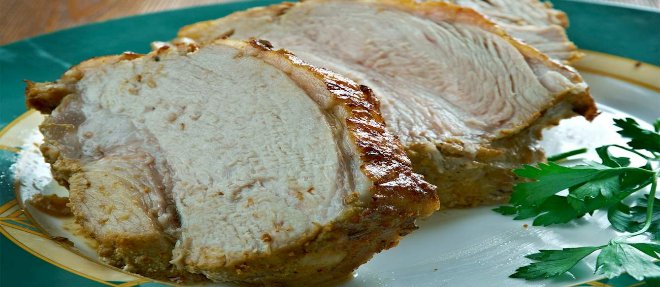 Flæskesteg Traditional Pork Dish From Denmark, Northern Europe