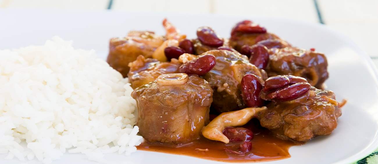 Oxtail With Broad Beans Traditional Stew From Jamaica, Caribbean