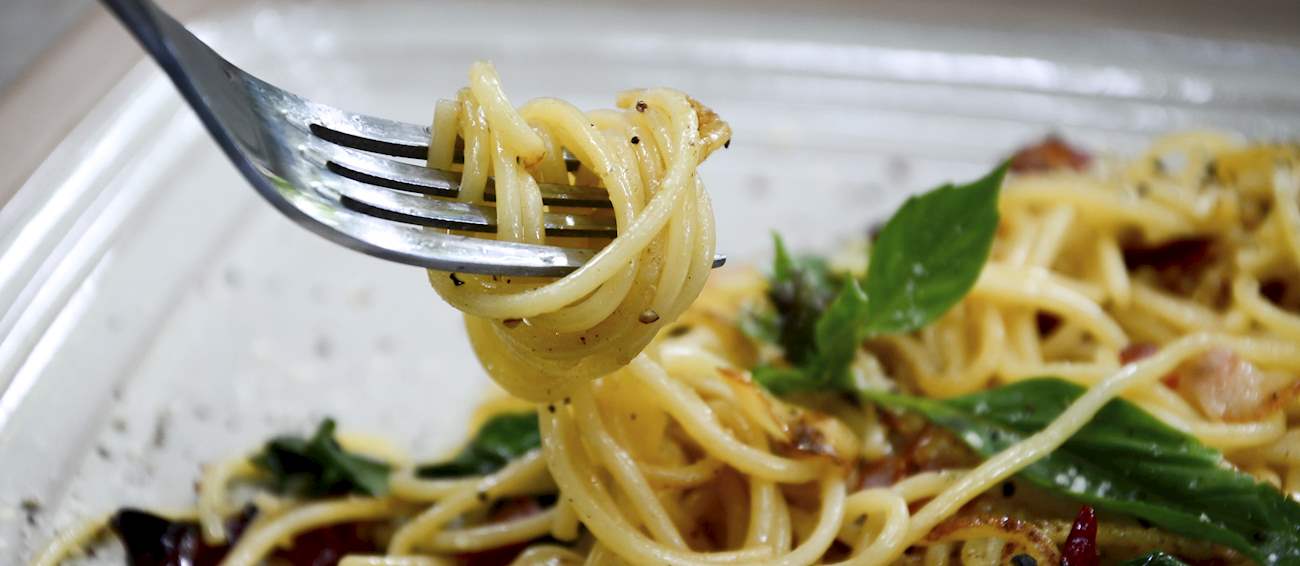 Spaghetti Local Pasta Variety From Sicily, Italy