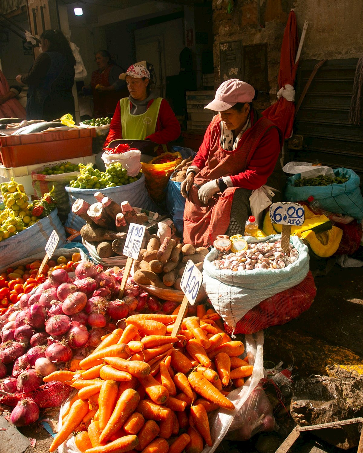 Fresh produce sold on the streets of Cusco - 