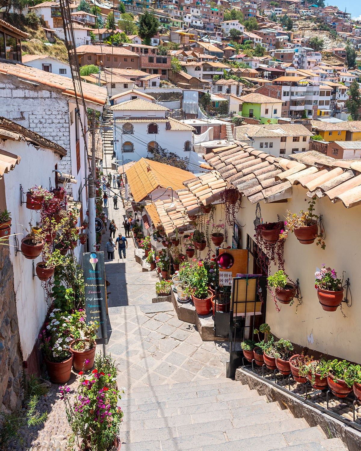 Artisan stores on the streets of Cusco - 