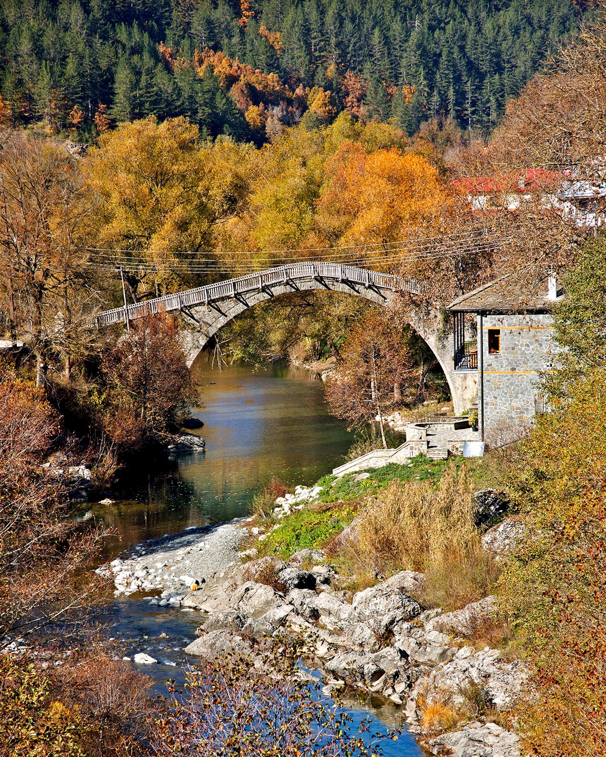 The bridge over Aoos river at Vovoussa village - 