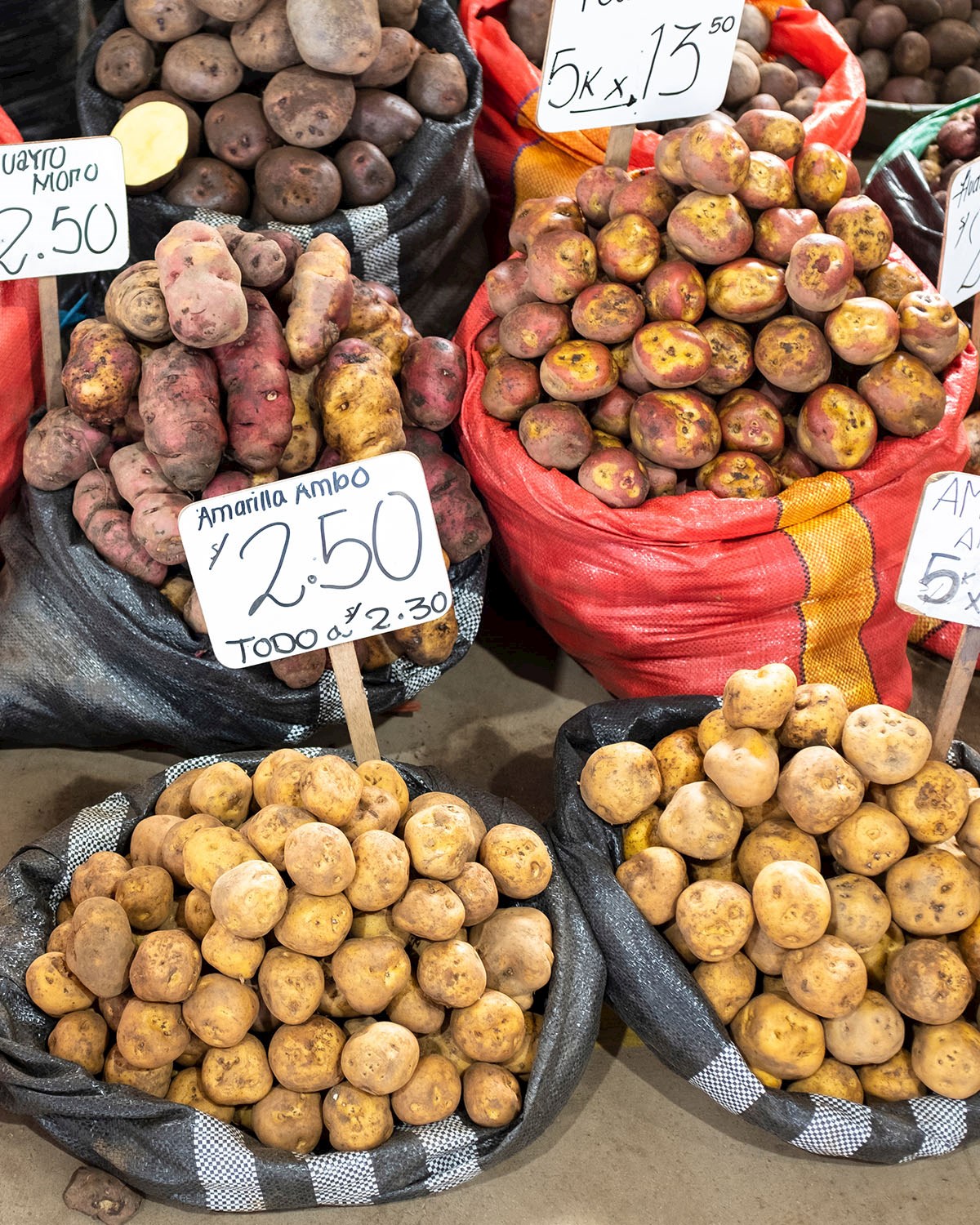 Just a few of about 4,000 Peruvian potato varieties - 