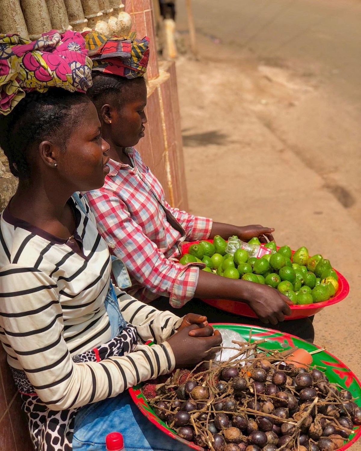 Women in Cameroon selling vegetables