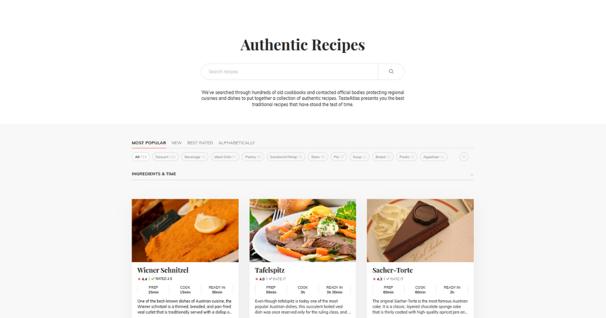Authentic Recipes Database: Classic Traditional Recipes, No Twists