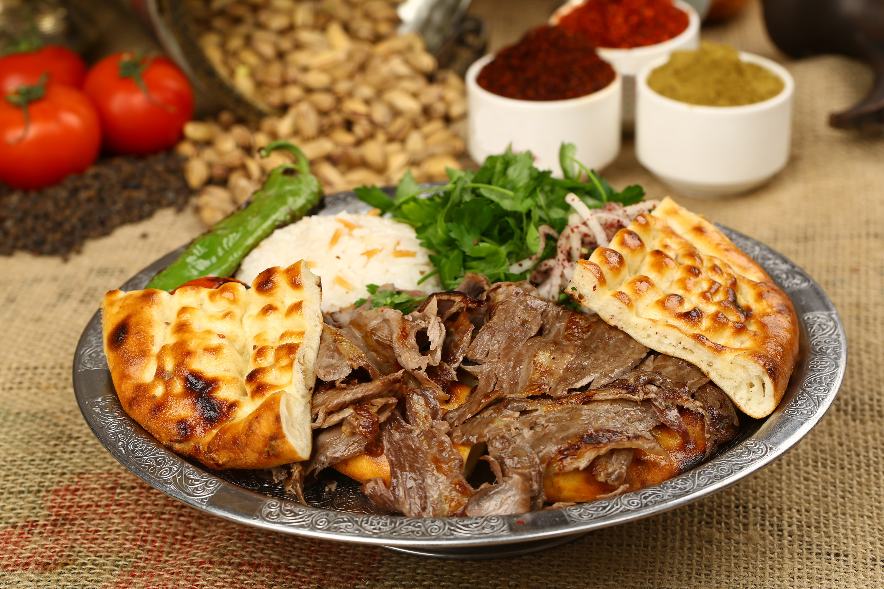 doner kebab traditional meat dish from bursa turkey