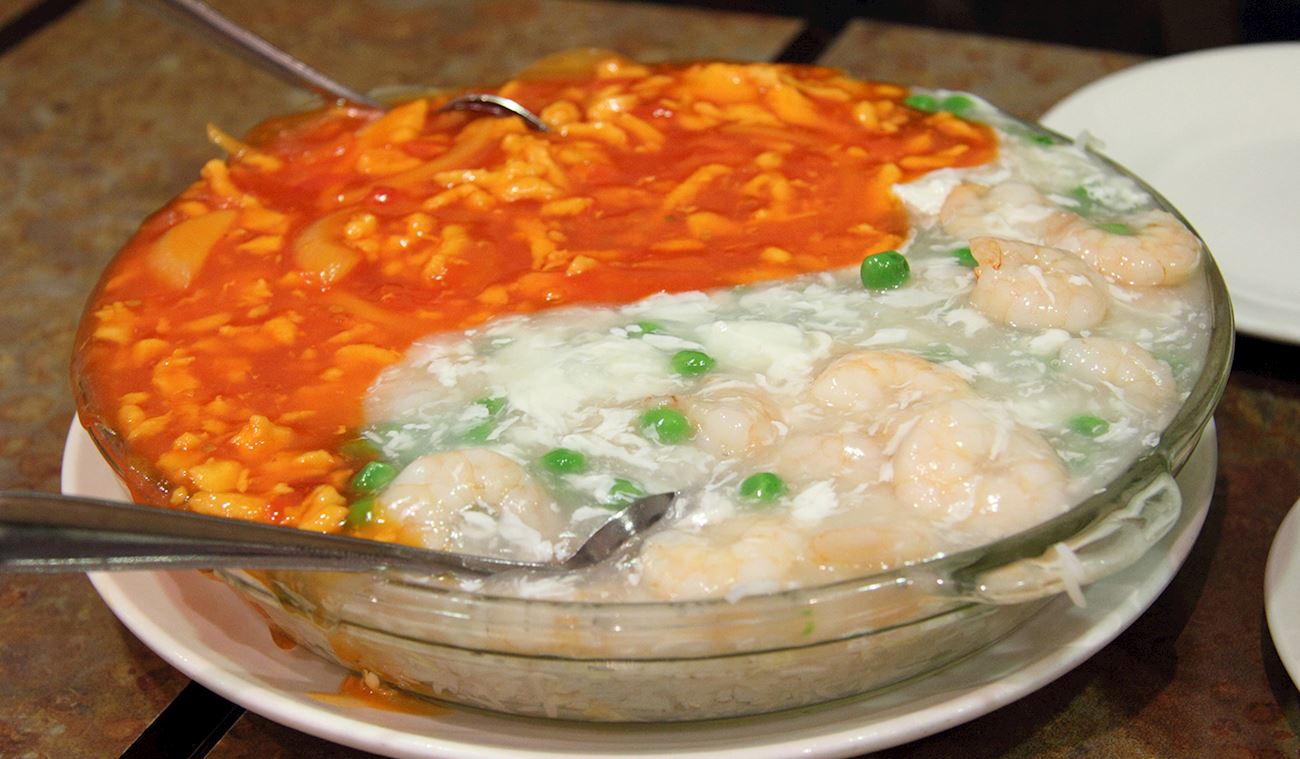 Yin Yang Fried Rice Traditional Rice Dish From Hong Kong, China