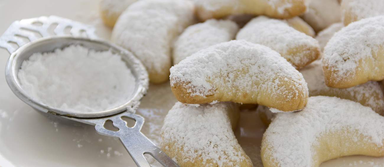 Kourabiedes Traditional Cookie From Greece Southeastern Europe