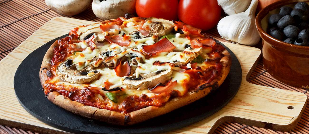 Prosciutto e Funghi Pizza Traditional Pizza From Italy