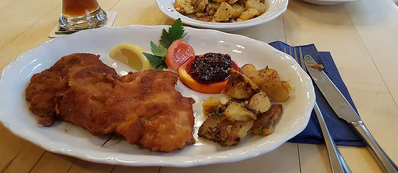 Münchner Schnitzel Traditional Veal Dish From Munich, Germany