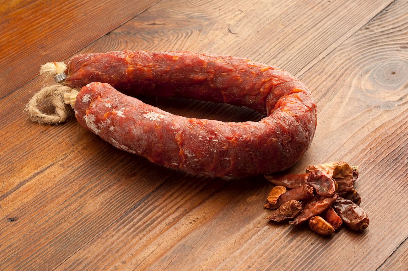 Salsiccia di Calabria Traditional Sausage From Calabria, Italy