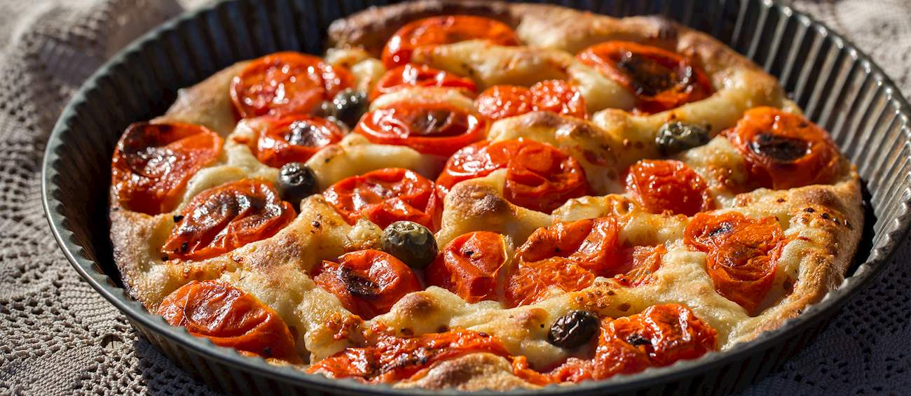 Focaccia Barese Traditional Flatbread From Metropolitan City of Bari