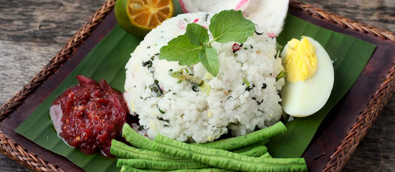 Nasi Ulam | Traditional Rice Dish From Malaysia, Southeast Asia