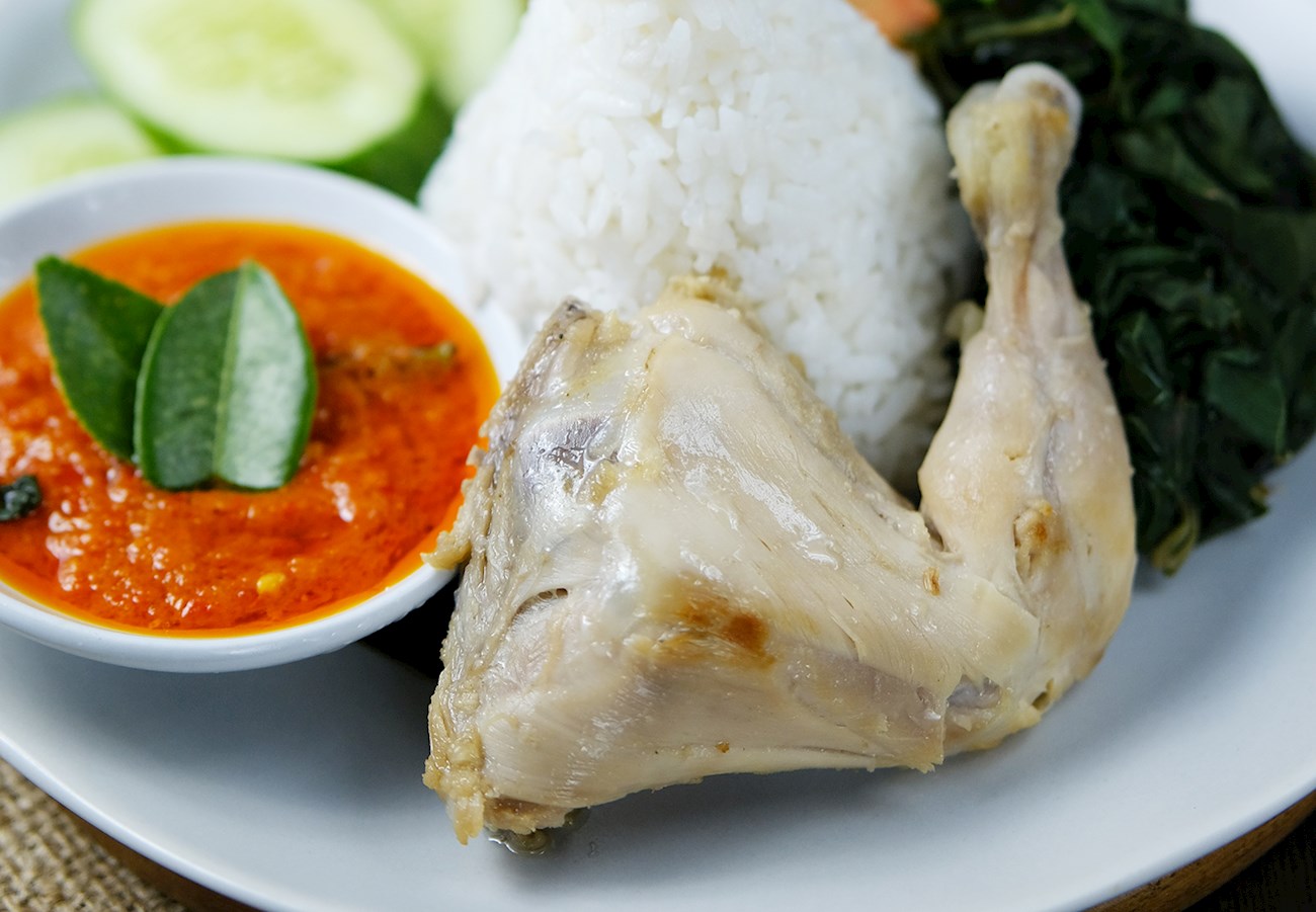 Ayam Pop Traditional Chicken Dish From Padang Indonesia