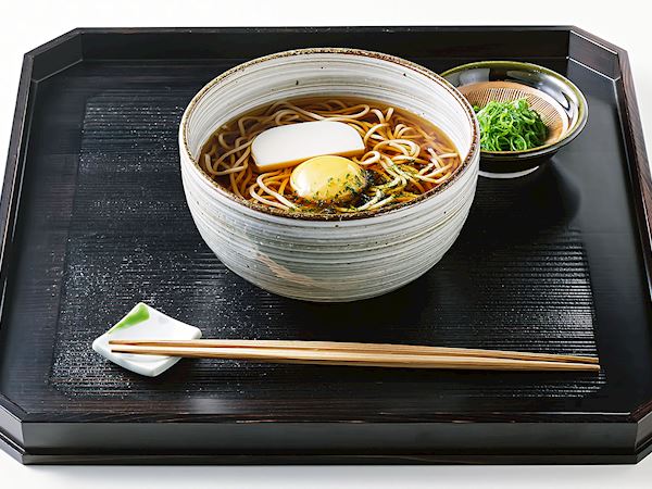 Tsukimi Soba Traditional Noodle Dish From Japan Tsukimi Soba Traditional Noodle Dish From Japan