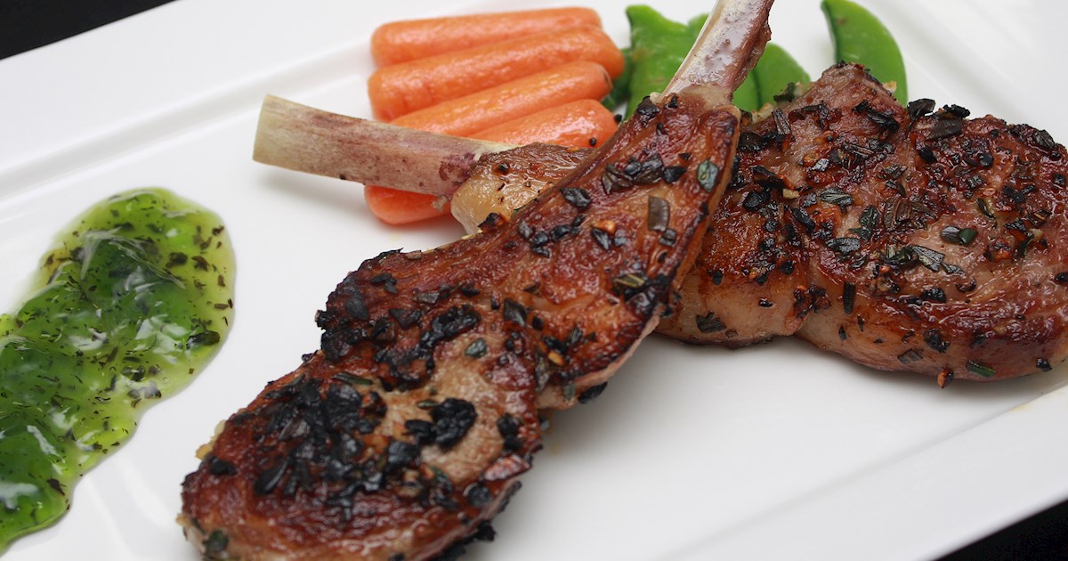 Wood Fired New Zealand Lamb Chops with Fresh Mint Sauce Recipe