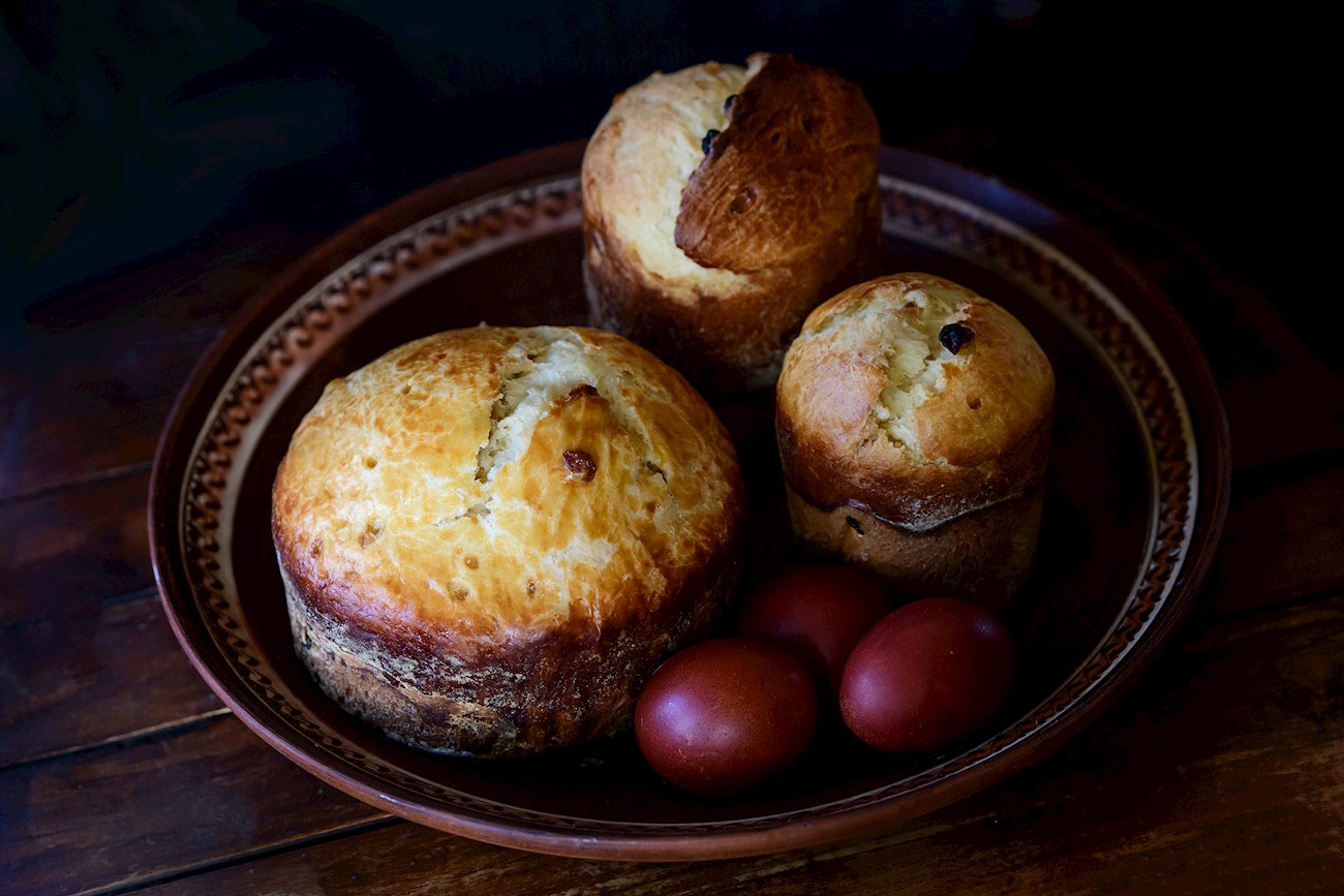 Paska Traditional Sweet Bread From Ukraine, Eastern Europe