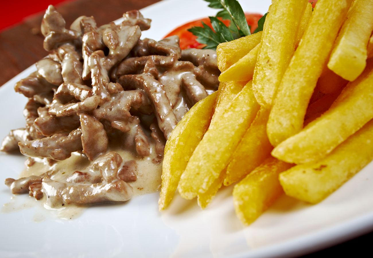 Beef Stroganoff Traditional Beef Dish From Russia, Eastern Europe