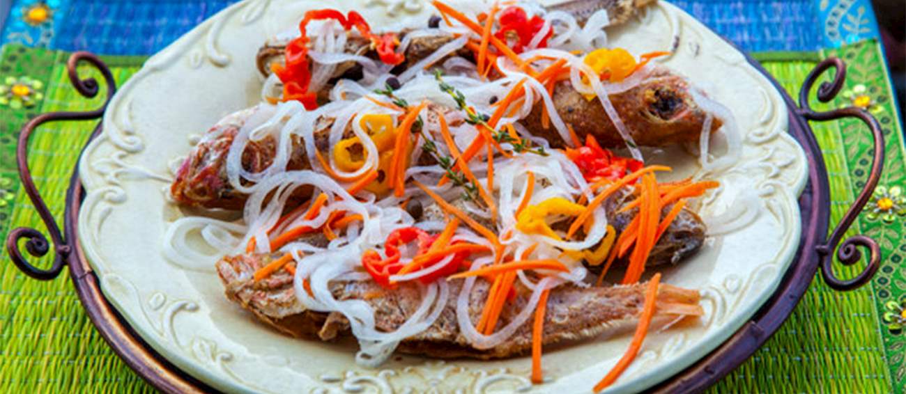 Escovitch Fish Traditional Saltwater Fish Dish From Jamaica, Caribbean