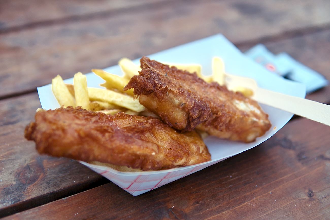 Icelandic Fish And Chips Traditional Saltwater Fish Dish From Iceland