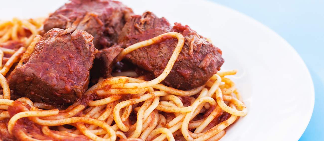 Pastitsada Traditional Meat Dish From Corfu, Greece