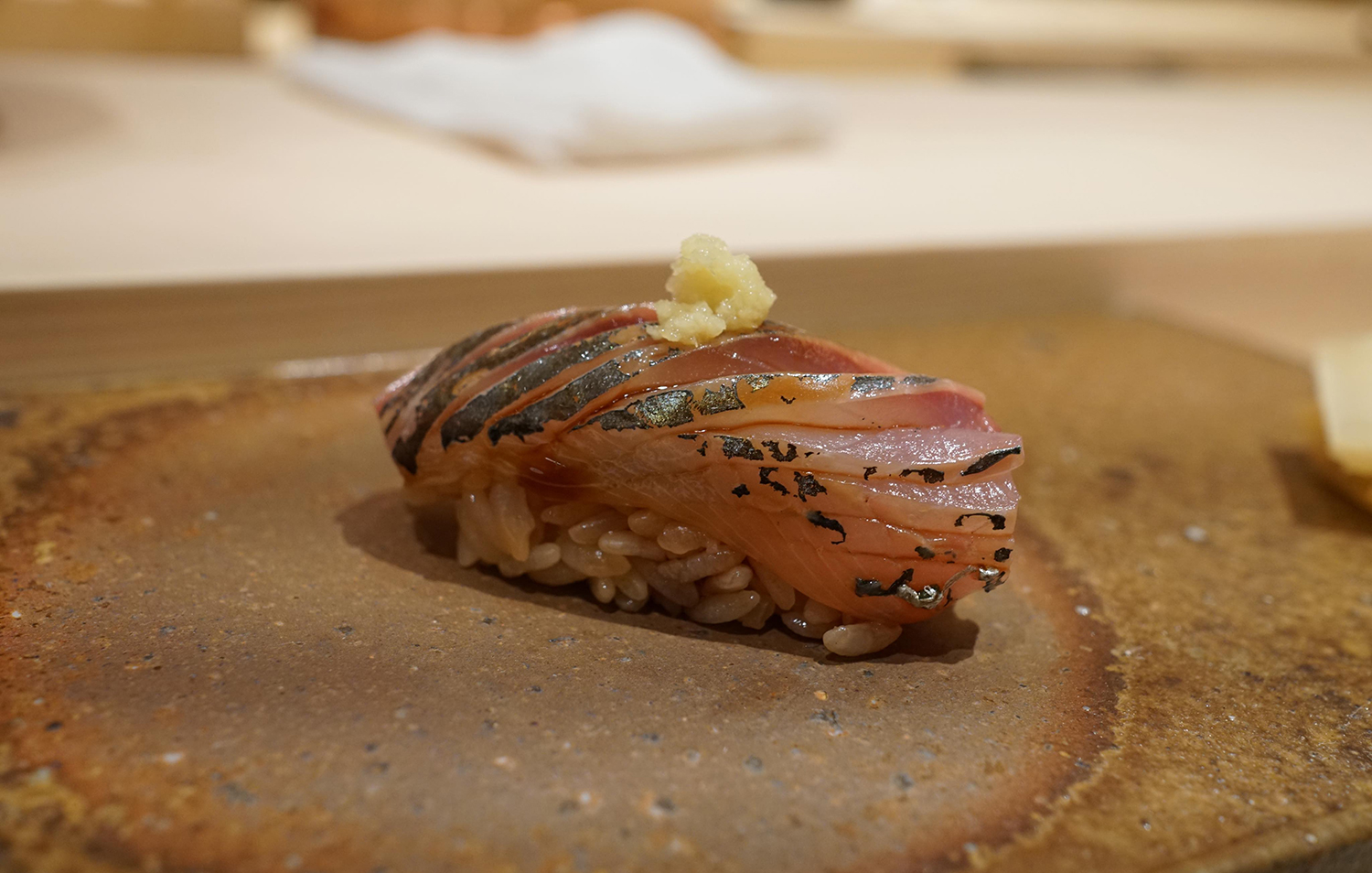 Aji Nigiri Sushi Traditional Rice Dish From Japan