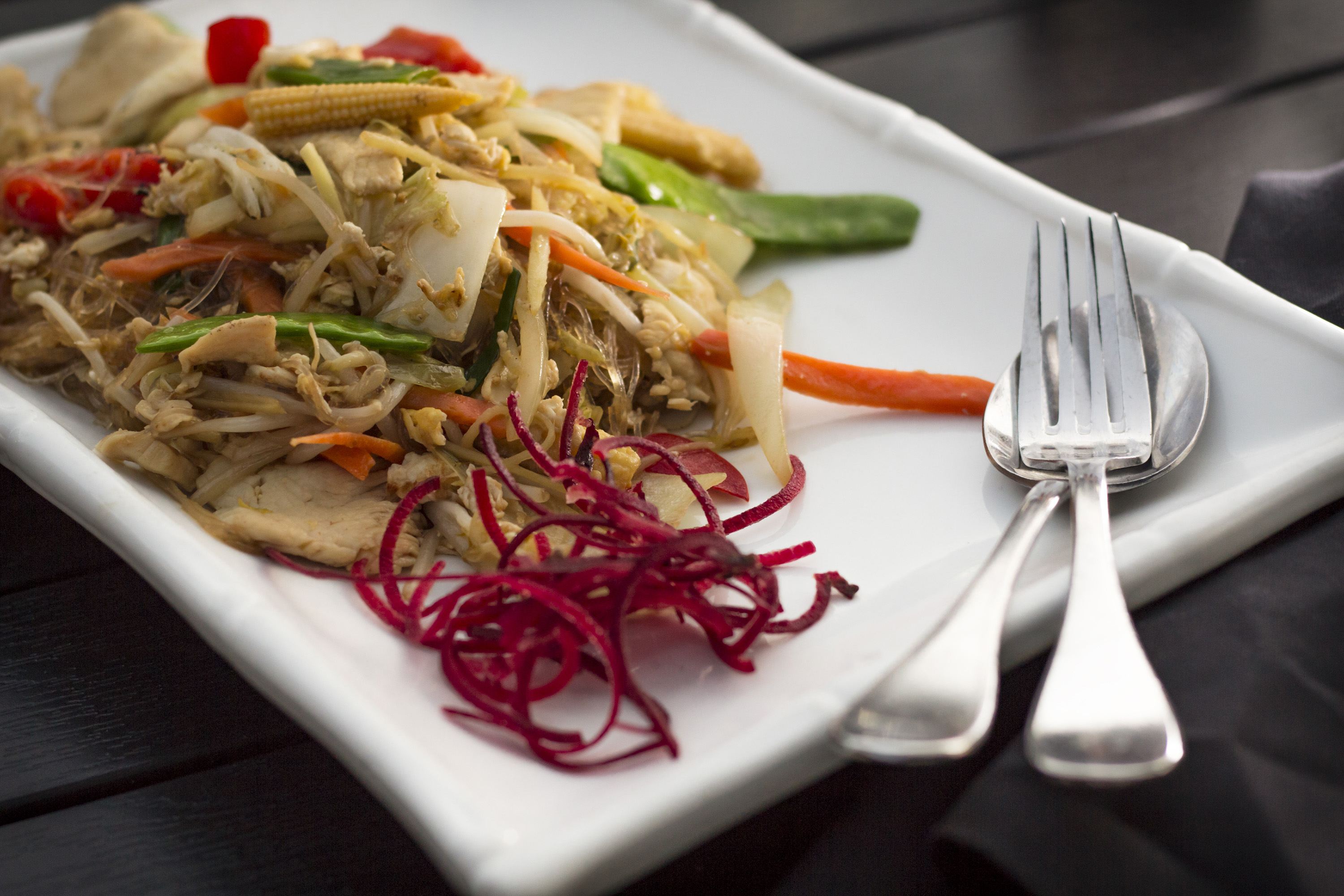 Pad Woon Sen Traditional Noodle Dish From Thailand, Southeast Asia