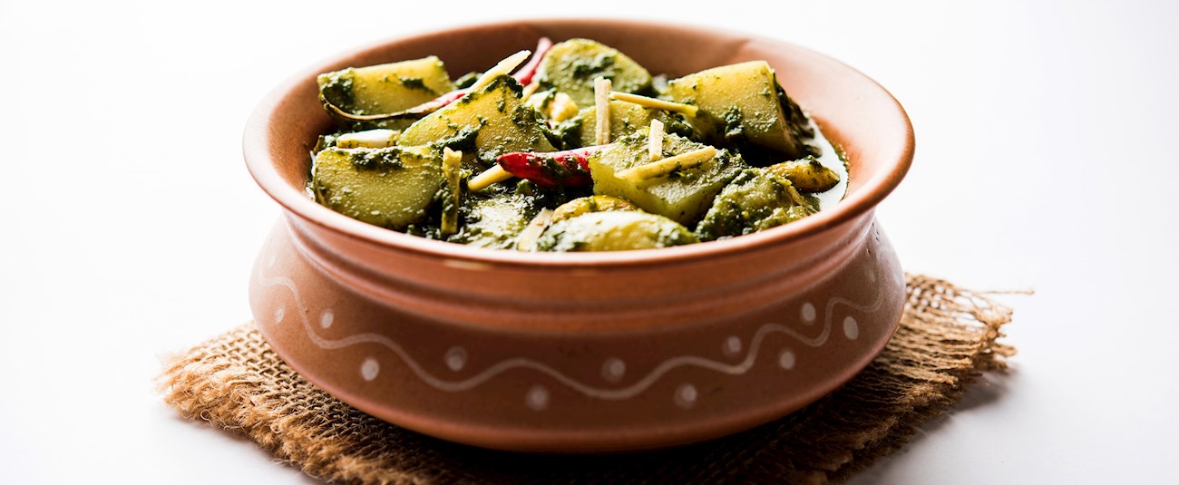 Aloo Palak Traditional Side Dish From Northern India India