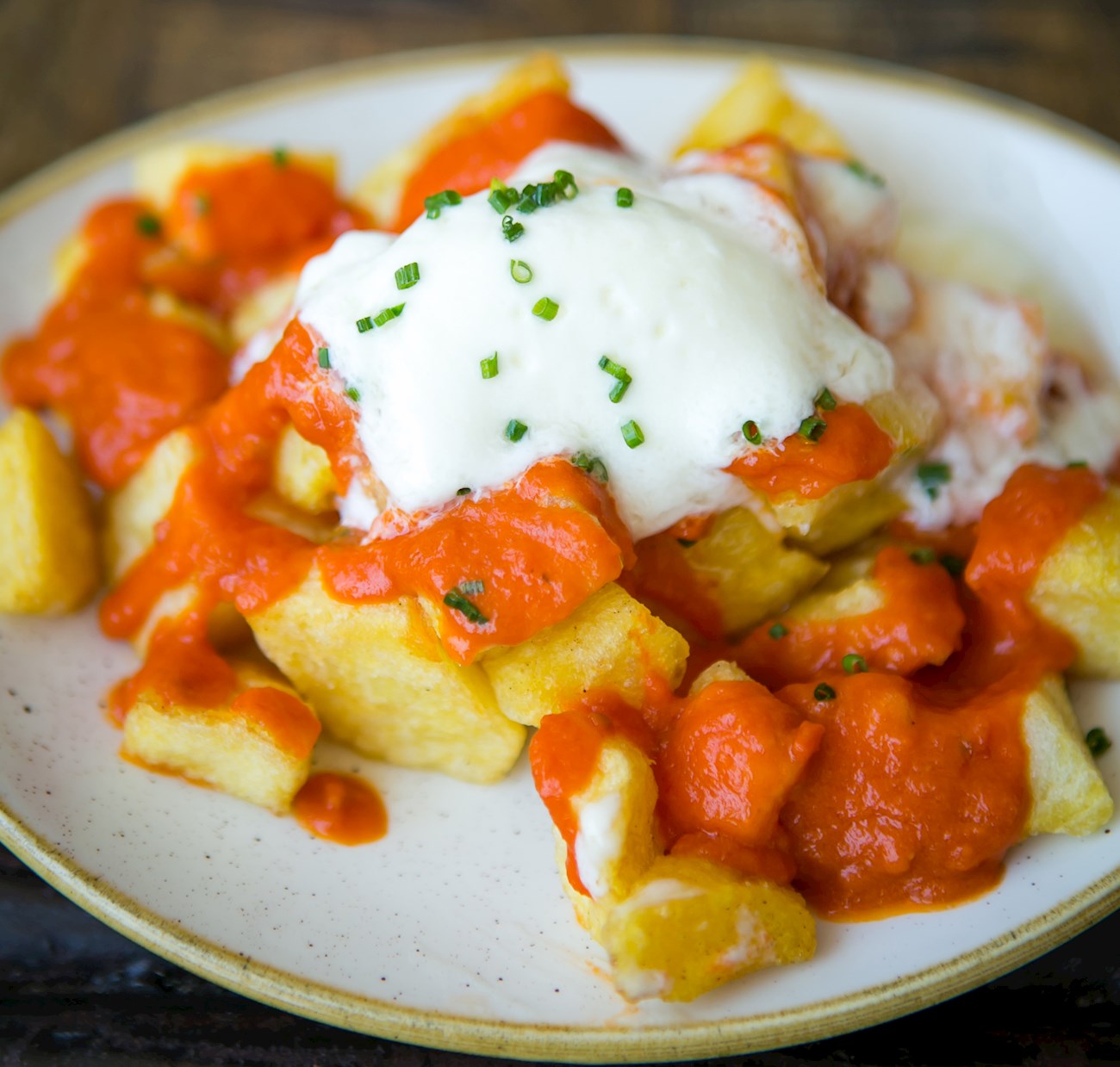 Patatas Bravas Traditional Snack From Madrid, Spain