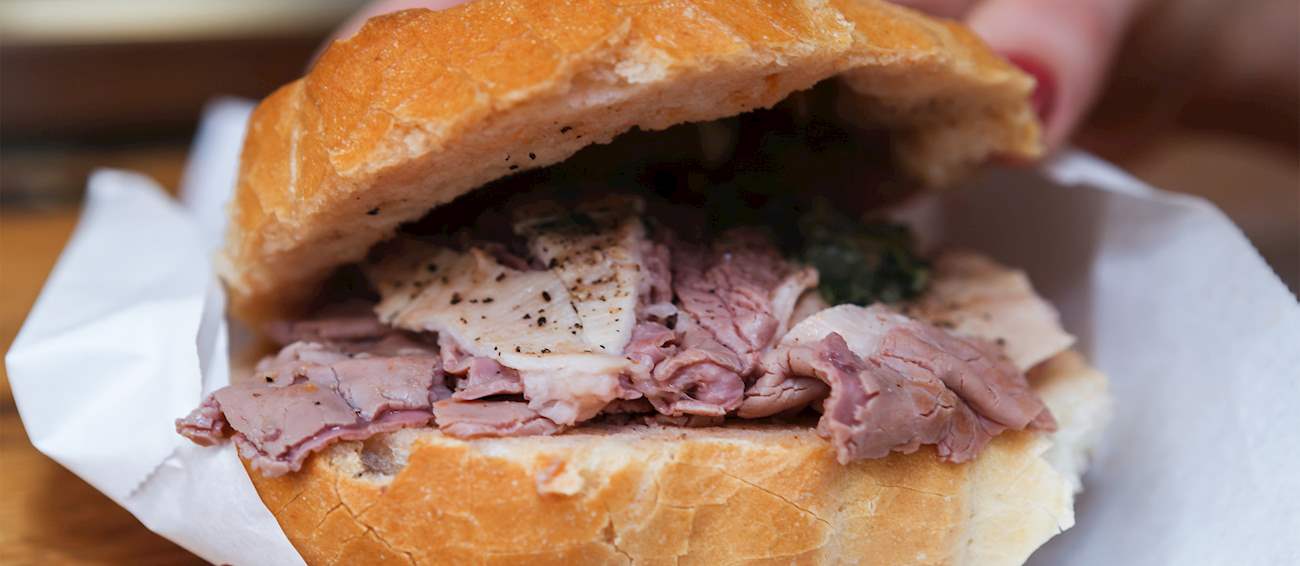 Lampredotto Traditional Sandwich From Florence, Italy
