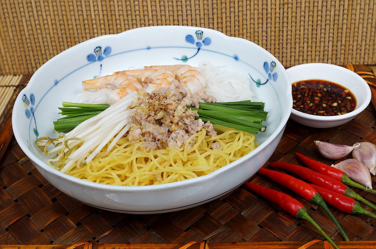 Hủ Tiếu Khô Traditional Noodle Dish From Southern Vietnam, Southeast Asia