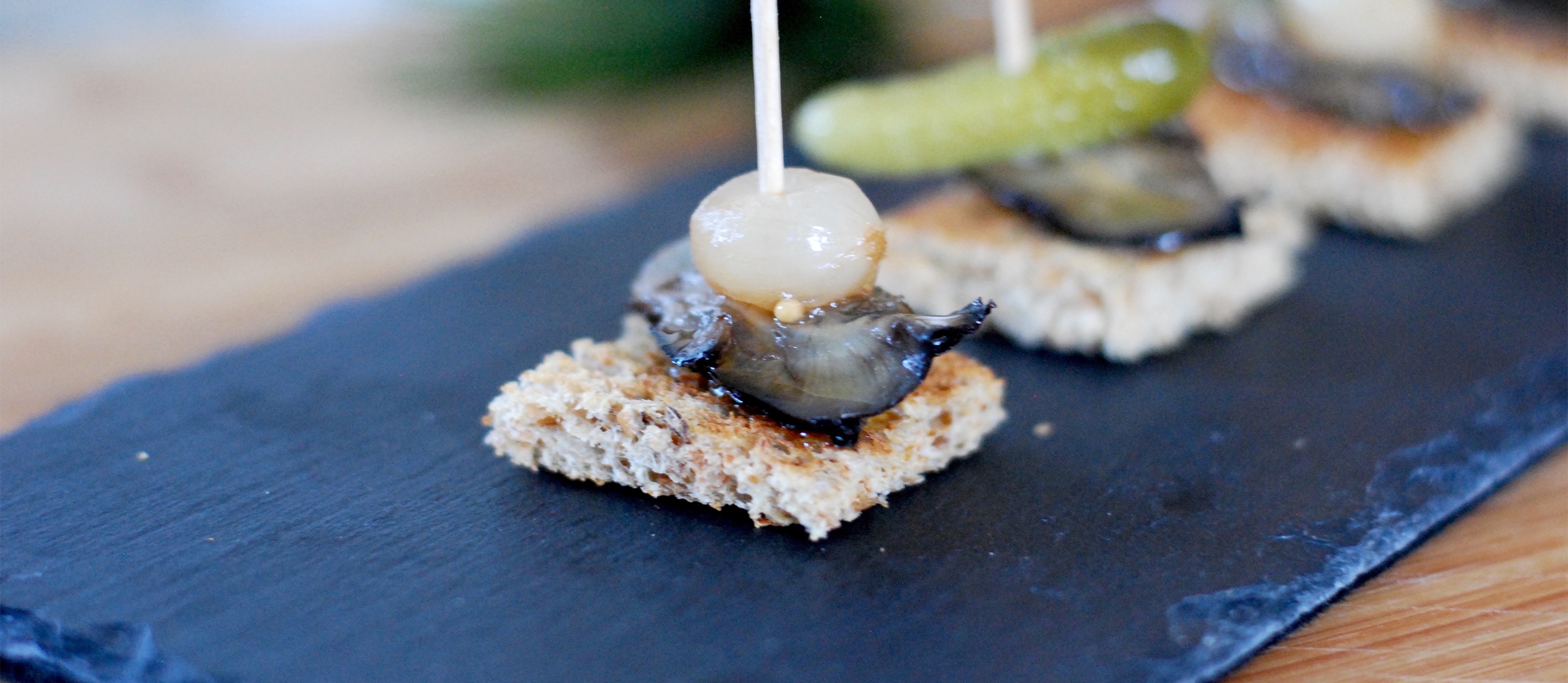 Oyster Canapés Traditional Oyster Dish From France