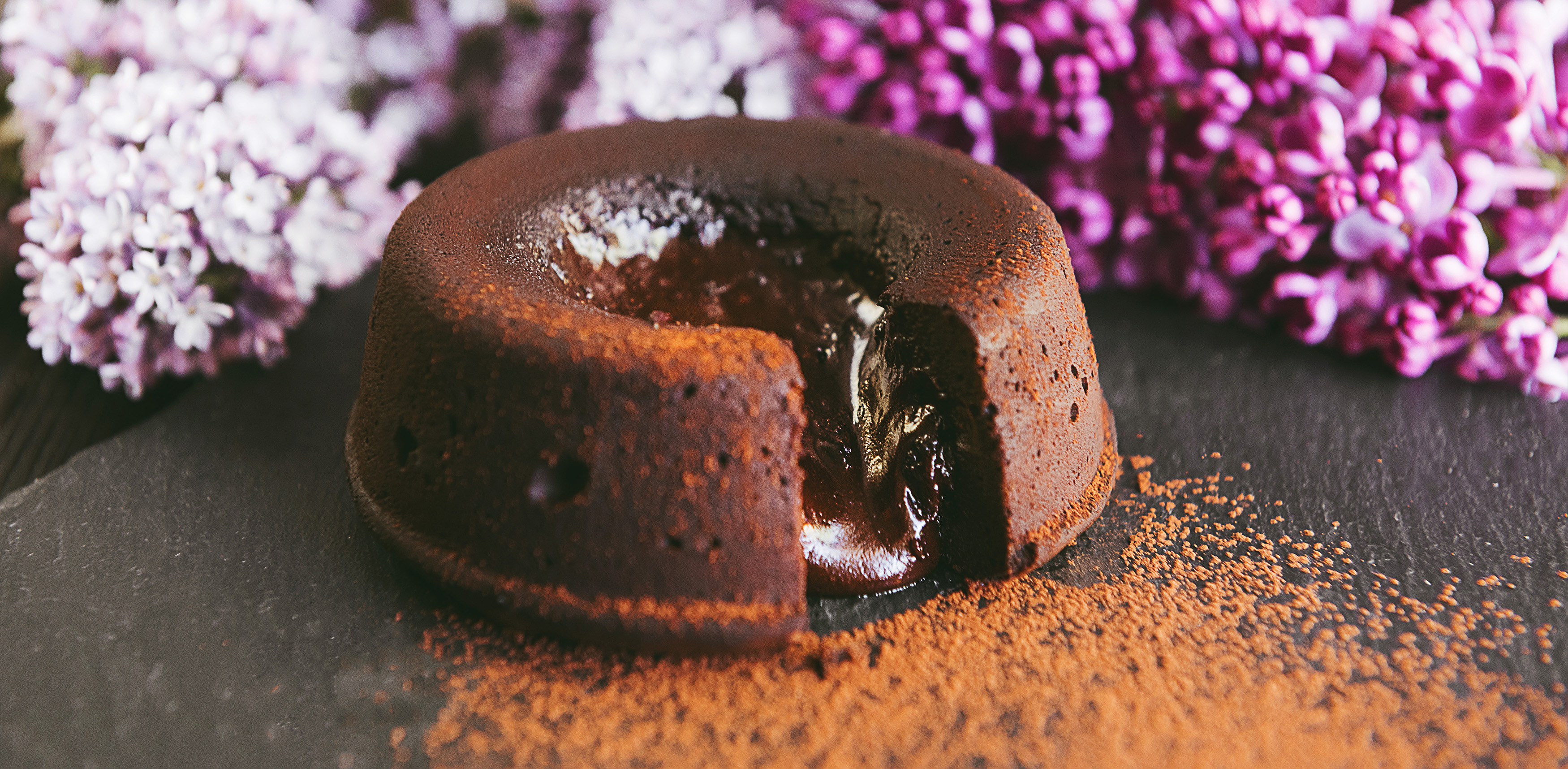 Chocolate lava cake with ice cream served on plate on dark background.  Confectionery, cafe, restaurant menu, recipe, cookbook Stock Photo | Adobe  Stock
