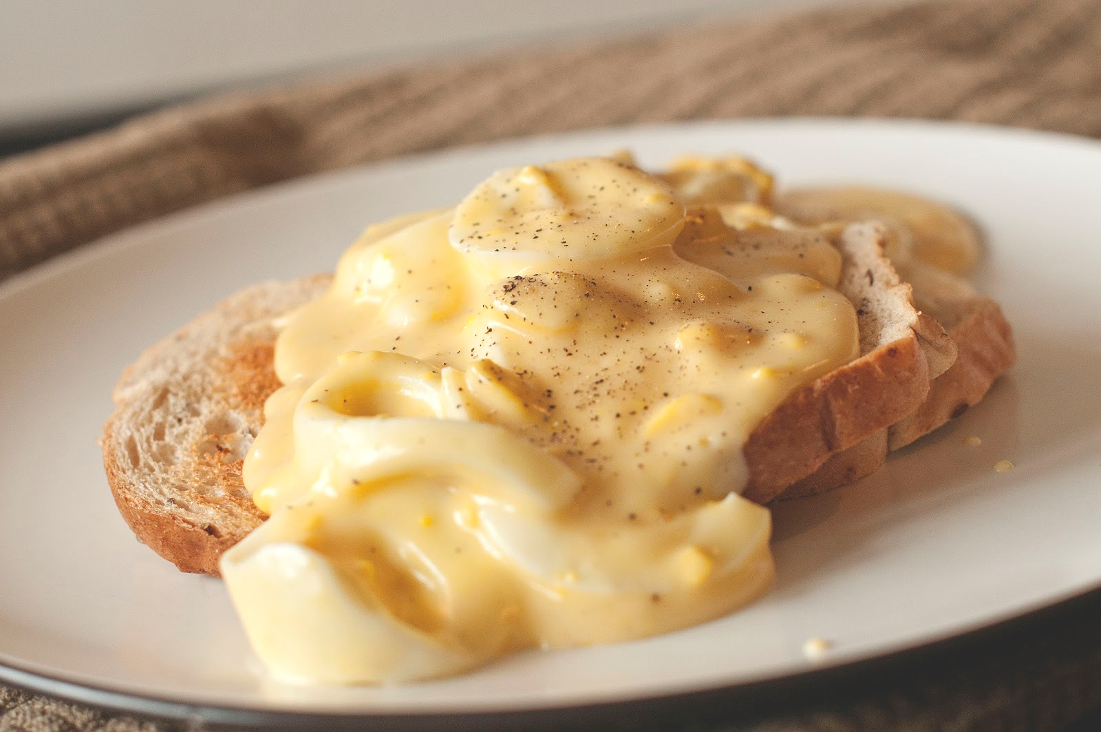 Creamed Eggs On Toast Traditional Egg Dish From United States Of America