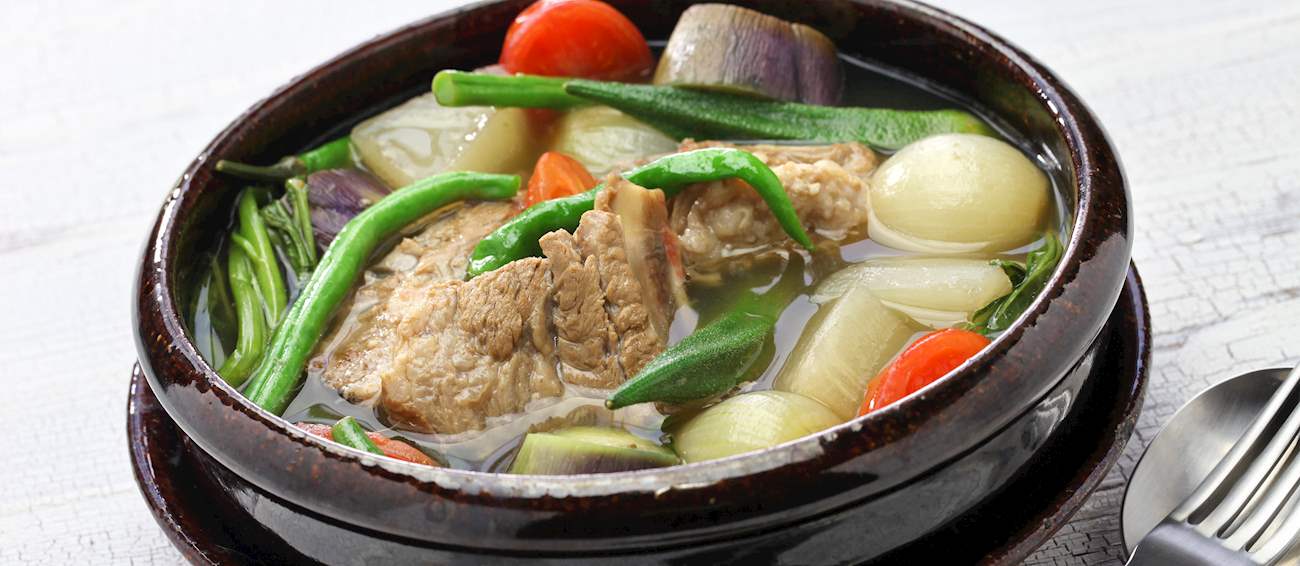 Sinigang na Baboy Traditional Meat Soup From Philippines, Southeast Asia