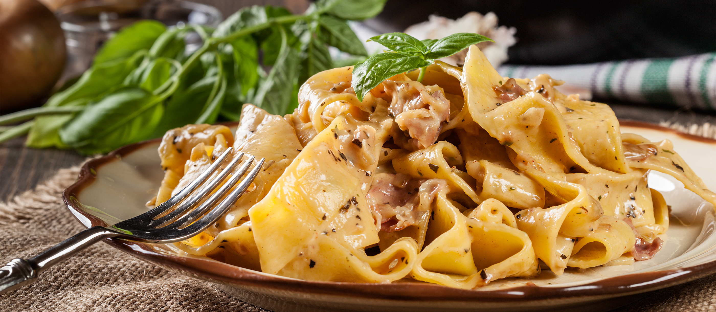 Pappardelle pasta on the hare