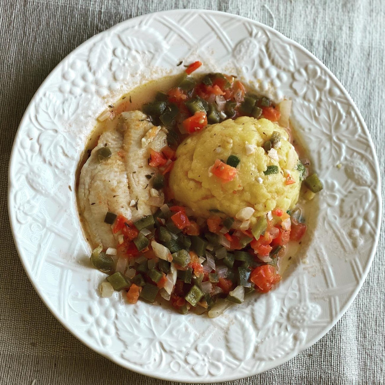 Fish And Fungi Traditional Saltwater Fish Dish From British Virgin