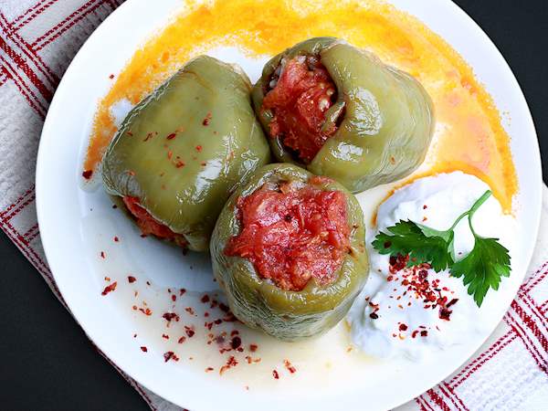 Biber Dolmasi Traditional Meat Dish From Turkey