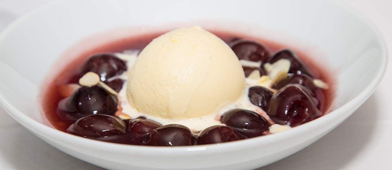 Cherries Jubilee Traditional Flambéed Dessert From London, United Kingdom