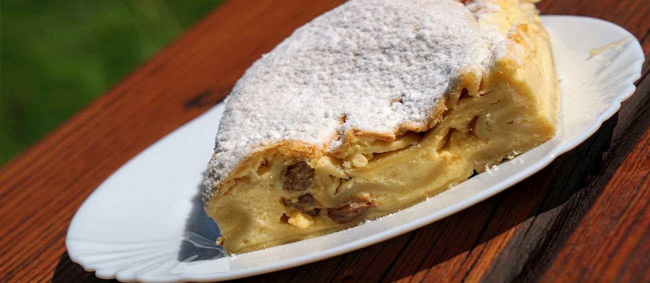 Topfenstrudel Traditional Sweet Pastry From Vienna, Austria