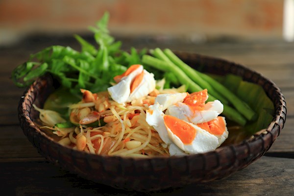Som Tam Khai Khem | Traditional Salad From Thailand, Southeast Asia