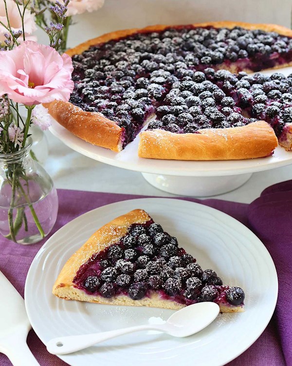 Torchon Vintage Années 70/80 - Recette De Tarte Aux Myrtilles Imprimée - 100% Coton